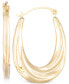 ფოტო #1 პროდუქტის Draped-Look Oval Hoop Earrings in 10k Gold