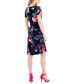 Фото #2 товара Petite Printed Tied-Side Fit & Flare Dress