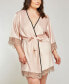 ფოტო #1 პროდუქტის Plus Size Eyelash Flower Lace Wrap Robe Lingerie, Online Only