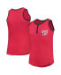 Big Girls Red Washington Nationals Henley Tank Top