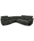 Фото #3 товара Sebaston 5-Pc. Fabric Sectional with 3 Power Motion Recliners, Created for Macy's