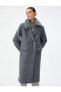 Пальто Koton Long Coat with Removable Faux Fur Trim