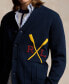 ფოტო #3 პროდუქტის Men's Varsity-Inspired Cotton Cardigan