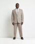 Фото #2 товара River Island Big & Tall flannel suit trousers in beige