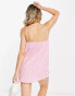 Influence strappy back mini dress in pink gingham