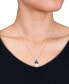 Cultured Freshwater Pearl (9-1/2mm), Sapphire (3/4 ct. t.w.), & Diamond (1/20 ct. t.w.) 17" Pendant Necklace in 14k White Gold