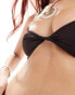 Фото #4 товара Weekday Turn shiny twist front bikini top in dark brown