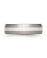 Titanium Brushed with Sterling Silver Inlay Wedding Band Ring