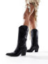 Bershka cowboy boots in black