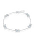 ფოტო #1 პროდუქტის Sterling Silver Opal Cat Anklet - White Opal