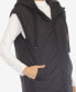 ფოტო #4 პროდუქტის Women's Diamond Quilted Hooded Long Puffer Vest Jacket