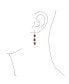 Фото #8 товара Yellow 14K Gold Long Linear Triple Oval Dangling Earrings For Women Fish Hook