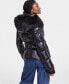 ფოტო #2 პროდუქტის Women's Hooded Allie Faux-Fur-Trim Hooded Puffer Coat