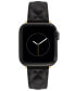Women's Black Quilted Genuine Leather Band Compatible with 38/40/41mm Apple Watch