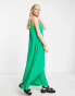 Фото #4 товара ASOS DESIGN trapeze maxi slip dress in bright green