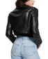 Фото #2 товара Women's Rochelle Cropped Faux-Leather Moto Jacket