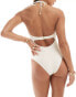 Фото #3 товара New Look crochet halter swimsuit in cream