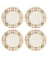 Фото #1 товара Holiday Plaid Porcelain Dinner Plates, Set Of 4
