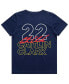 Big Boys and Girls Caitlin Clark Navy Indiana Fever Player Signature T-Shirt