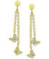 ფოტო #1 პროდუქტის Cubic Zirconia Butterfly Chain Drop Earrings in 18k Gold-Plated Sterling Silver, Created for Macy's