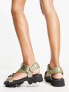 Фото #2 товара AllSaints chunky sandals with tonal logo straps in olive