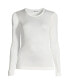 ფოტო #2 პროდუქტის Petite Silk Interlock Long Sleeve Crewneck Long Underwear Top