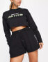 Daisy Street Active Neon long sleeve crop top in black