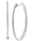ფოტო #1 პროდუქტის Diamond Small Skinny Hoop Earrings (1/6 ct. t.w.) in 14k White Gold-Plated Sterling Silver, 0.75"