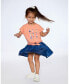 ფოტო #1 პროდუქტის Girl Organic Cotton Top With Print And Knot Salmon Orange - Child
