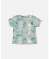 Boy Organic Cotton Printed T-Shirt Green Jungle Leaves Print - Toddler Child