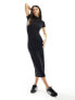 New Look slinky turtle neck midi dress in black 34 - фото #1