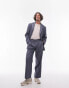 Topman wide leg suit trousers in blue