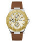 Фото #1 товара Guess Herren Multifunkion Armbanduhr PRIME braun, gold 46 mm GW0704G1