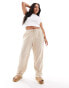 Фото #1 товара ONLY Curve cheesecloth wide leg trouser in beige