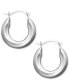 Фото #1 товара Small Polished Tube Hoop Earrings in 10k Gold and White Gold