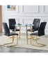 Фото #3 товара Modern Glass-Top Dining Table with Gold Legs Sleek, Stylish, and Inviting