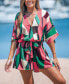 Women's Geo Print Belted Romper