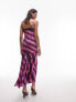 Topshop pink lace maxi fishtail slip dress in animal print