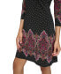 ფოტო #3 პროდუქტის Women's Paisley 3/4-Sleeve Shift Dress