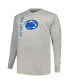 ფოტო #3 პროდუქტის Men's Heather Gray Penn State Nittany Lions Big and Tall Mascot Long Sleeve T-shirt