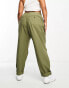 River Island Plus straight leg cargo trousers in khaki