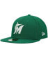 ფოტო #1 პროდუქტის Men's Kelly Green Miami Marlins Logo White 59FIFTY Fitted Hat