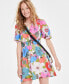Фото #2 товара Women's Printed Elbow-Sleeve Mini Dress, Created for Macy's