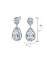 ფოტო #4 პროდუქტის Classic Statement 7CT CZ Large Pear Shaped Cubic Zirconia Pave Halo Teardrop Chandelier Dangle Earrings For Women smaid