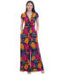 Фото #1 товара Petite Floral-Print Twist-Front Wide-Leg Jumpsuit