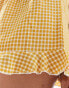 Miss Selfridge gingham frill short in yellow