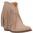 Dingo Tangles Fringe Embroidery Pointed Toe Pull On Booties Womens Beige Casual