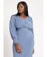 ფოტო #3 პროდუქტის Plus Size Cross Front Midi Dress