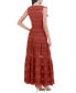 Women's Lace Ruffled Square-Neck Maxi Dress