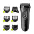 Braun Series 3 3000BT - Foil shaver - 2 SensoFoil - Stainless steel - Buttons - Grey - LED